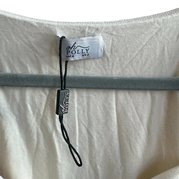 NWOT Oh Polly Nakia Bow Detail Sweetheart Neck Midi Dress Ivory Women’s Size 6 - Picture 6 of 8